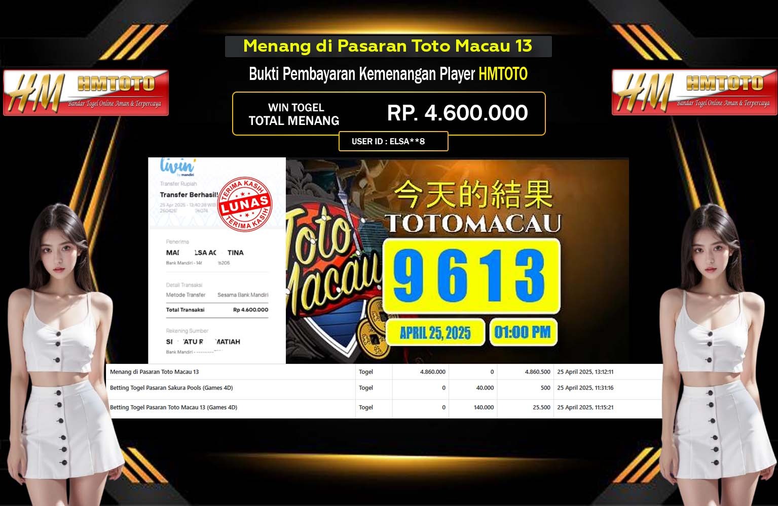 HMTOTO JACKPOT PASARAN TOTOMACAU 13  Rp.4.600.000,- LUNAS