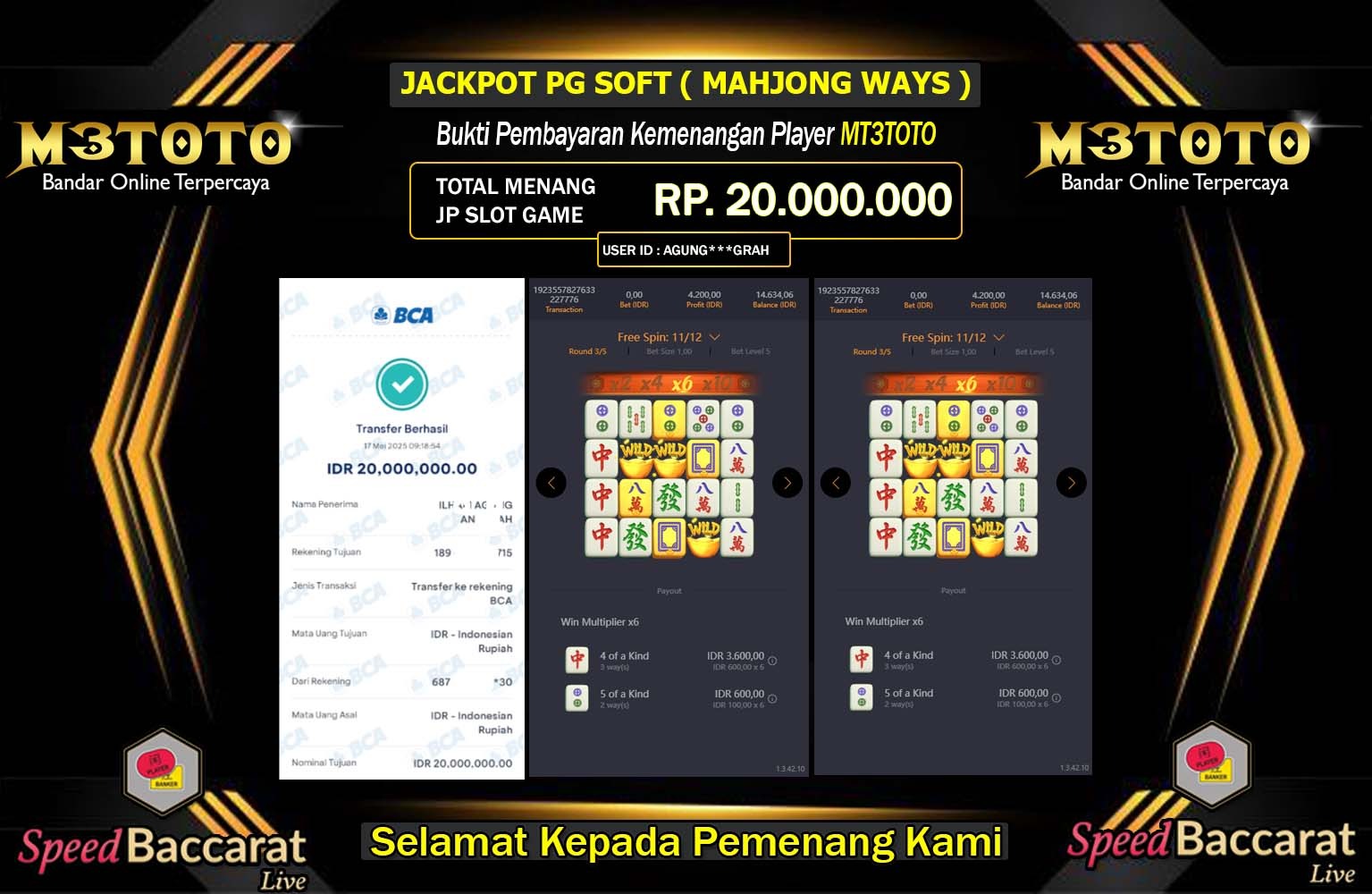 M3TOTO JACKPOT Pg Soft (Mahjong Ways) Rp.20.000.000,- LUNAS