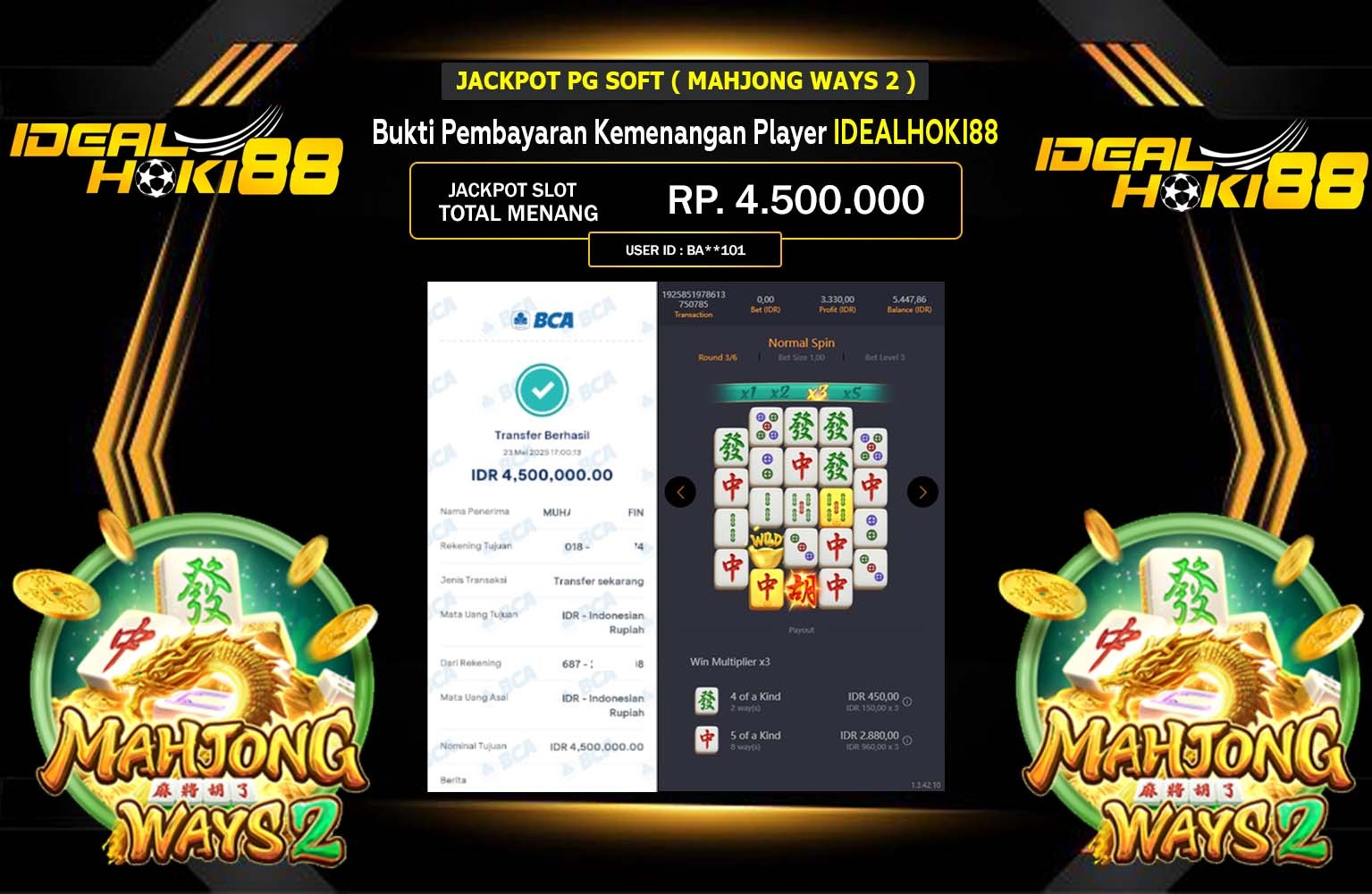 IDEALHOKI88 JACKPOT MAHJONG WAYS 2 Rp.4.500.000,- LUNAS