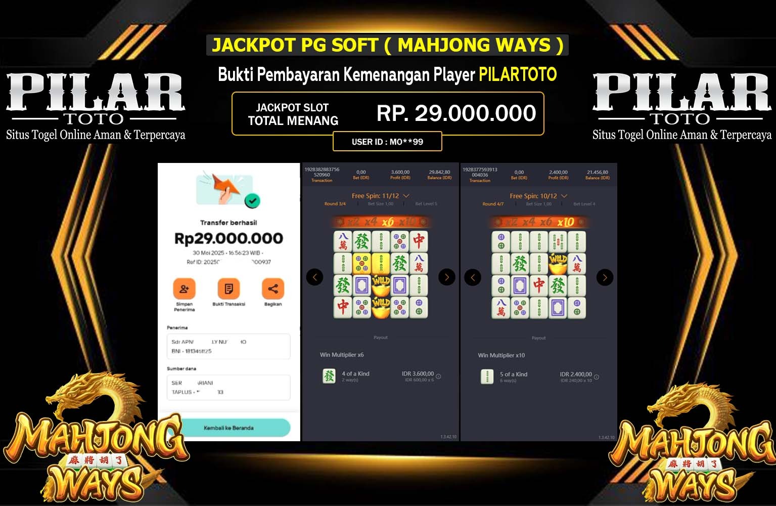 PILARTOTO JACKPOT MAHJONG WAYS 2 Rp.29.000.000,- LUNAS