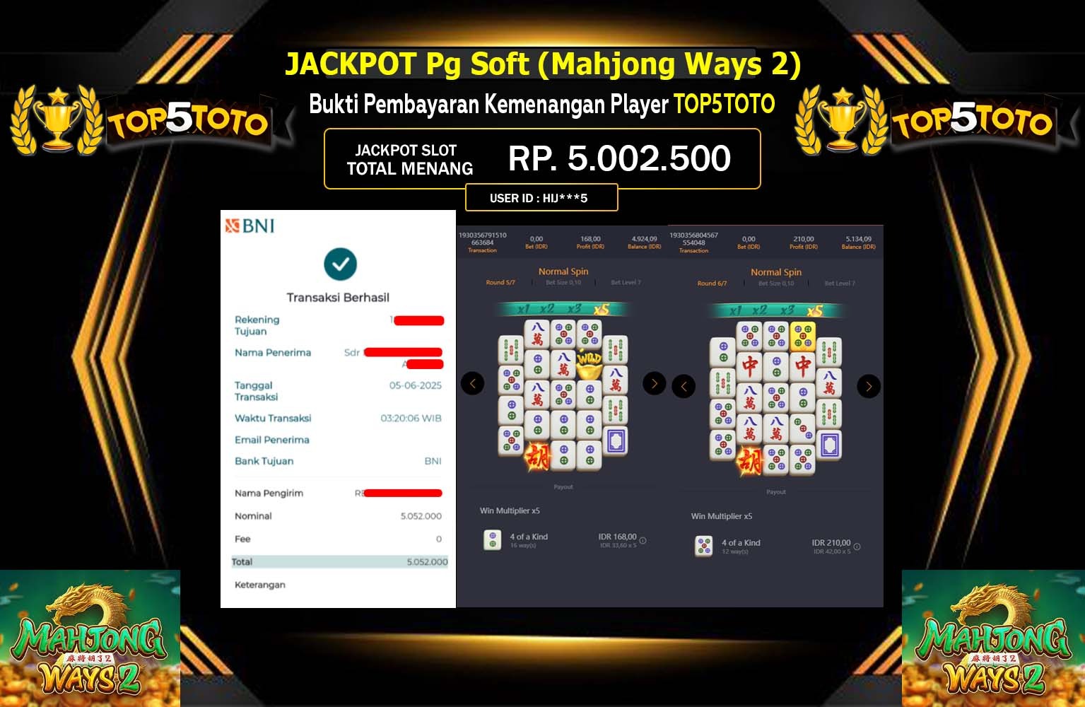 TOP5TOTO JACKPOT Pragmatic (Gates of Olympus 1000) Rp.5.002.500,- LUNAS