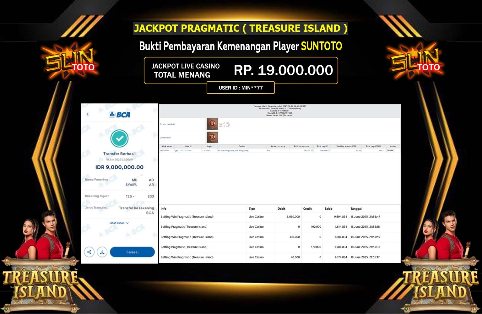 SUNTOTO JACKPOT PRAGMATIC TREASURE ISLAND Rp.9.000.000,- LUNAS