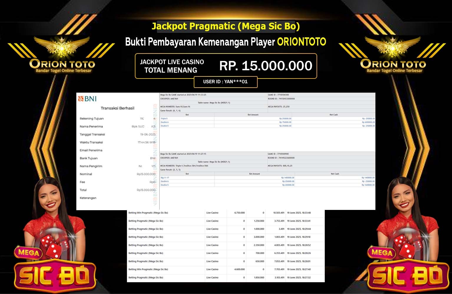 FANTASITOTO JACKPOT PRAGMATIC MEGA SIC BO Rp.15.000.000,- LUNAS