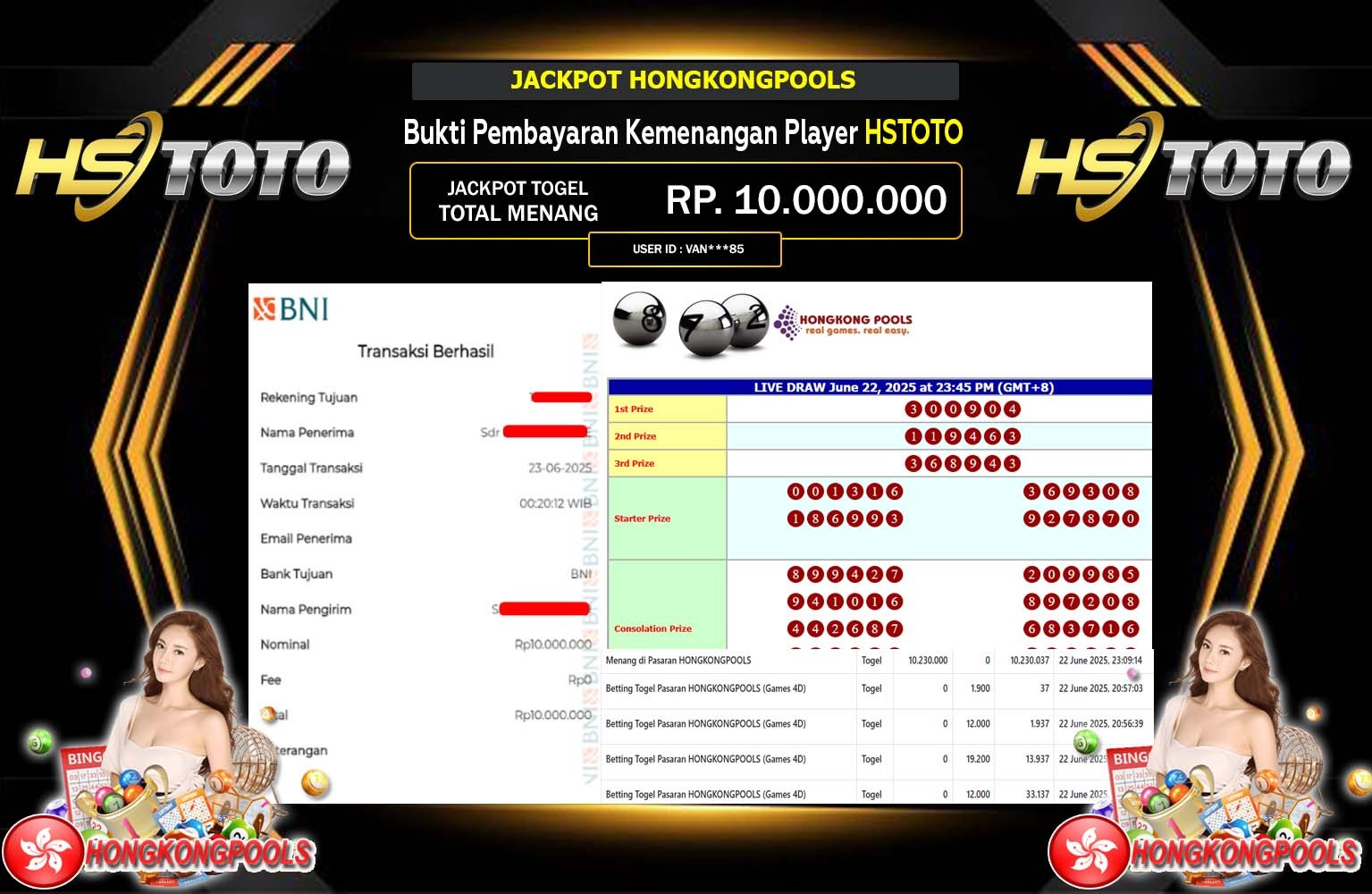 HSTOTO JACKPOT PASARAN HONGKONGPOOLS Rp.10.000.000,- LUNAS