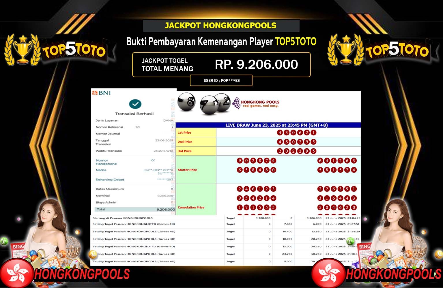 TOP5TOTO JACKPOT PASARAN HONGKONG POOLS Rp.9.206.000,- LUNAS