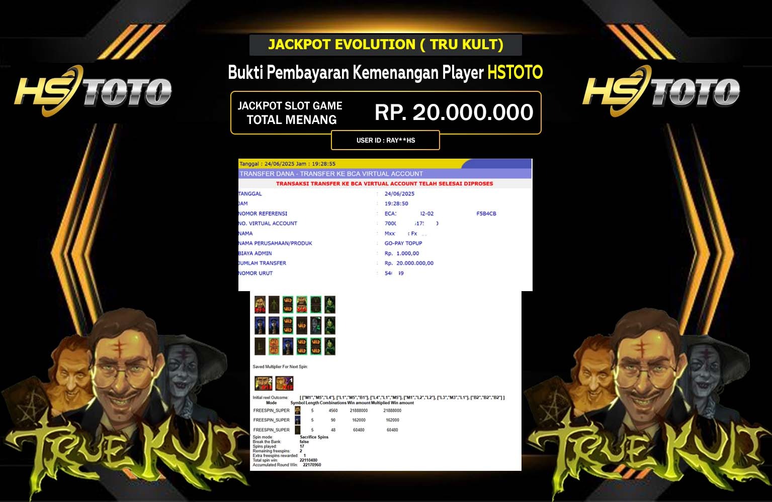 HSTOTO JACKPOT Evolution (True Kult) Rp.20.000.000,- LUNAS