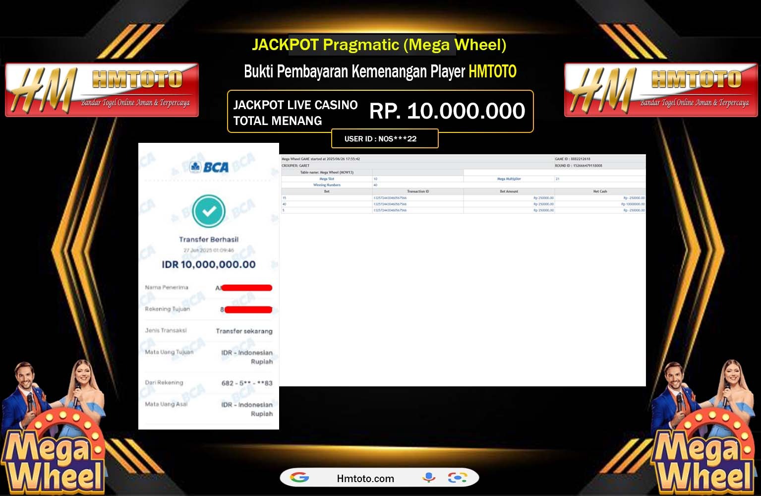 HMTOTO JACKPOT PRAGMATIC MEGA WHEEL Rp.10.000.000,- LUNAS