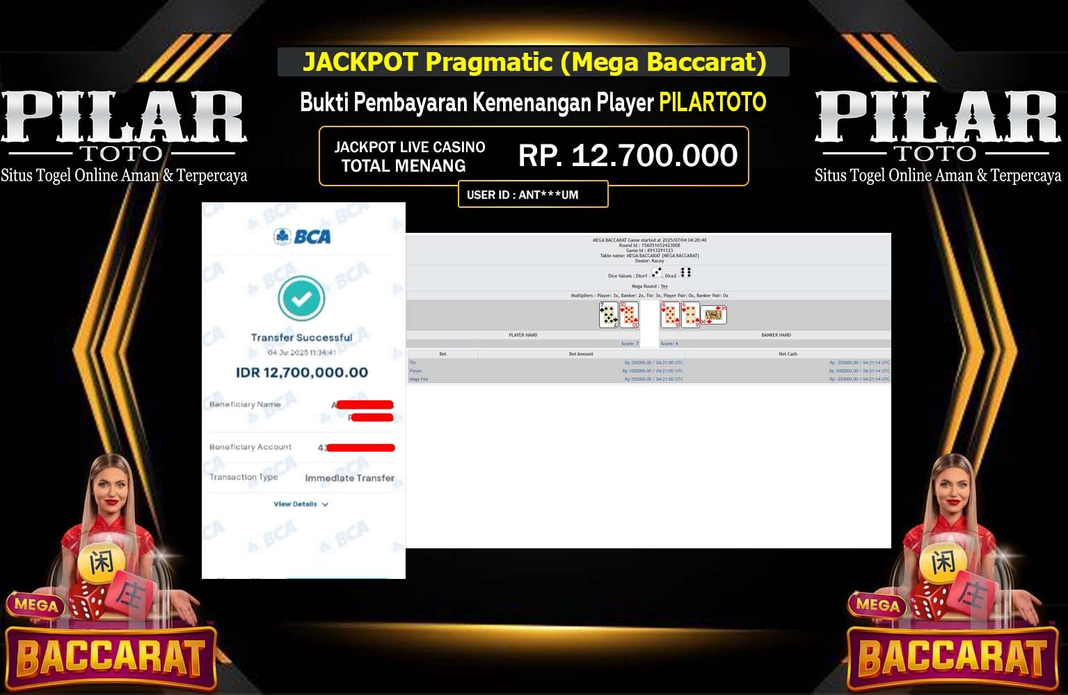 PILARTOTO JACKPOT SPEED BACCARAT Rp.12.700.000,- LUNAS