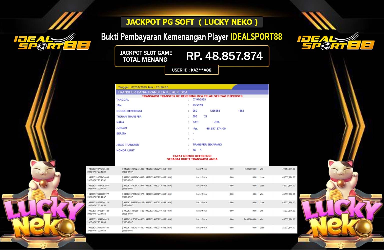 IDEALSPORT88 JACKPOT SLOT MAHJONG WAYS Rp.48.857.874,- LUNAS