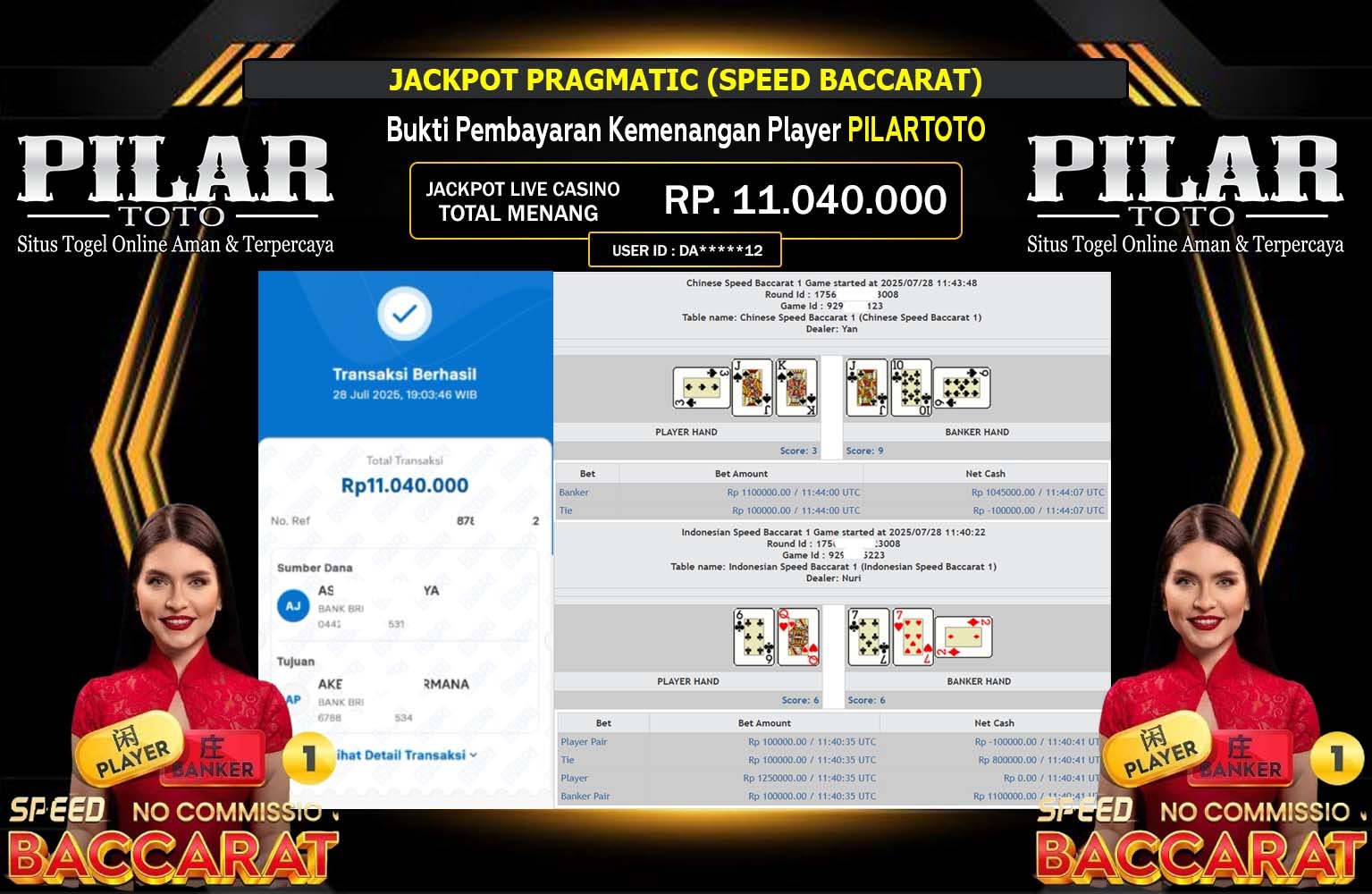 PILARTOTO JACKPOT PRAGMATIC (SPEED BACCARAT) Rp.11.040.000,- LUNAS