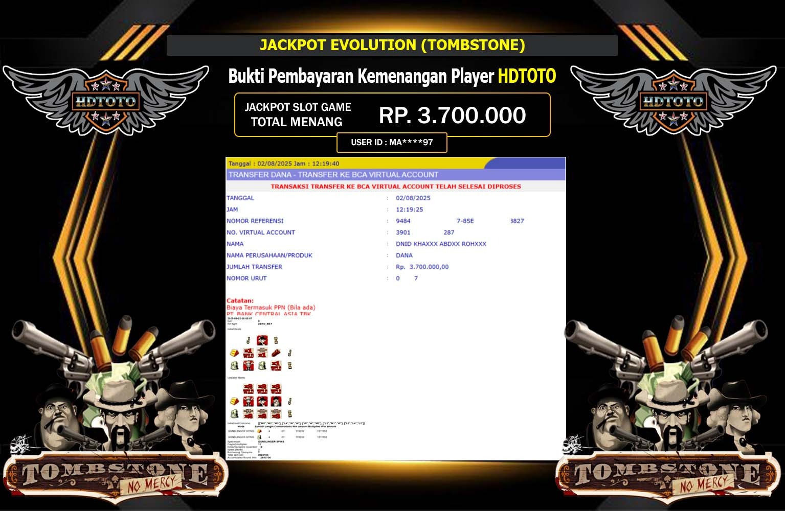 HDTOTO JACKPOT EVOLUTION TOMBSTONE Rp.3.700.000,- LUNAS