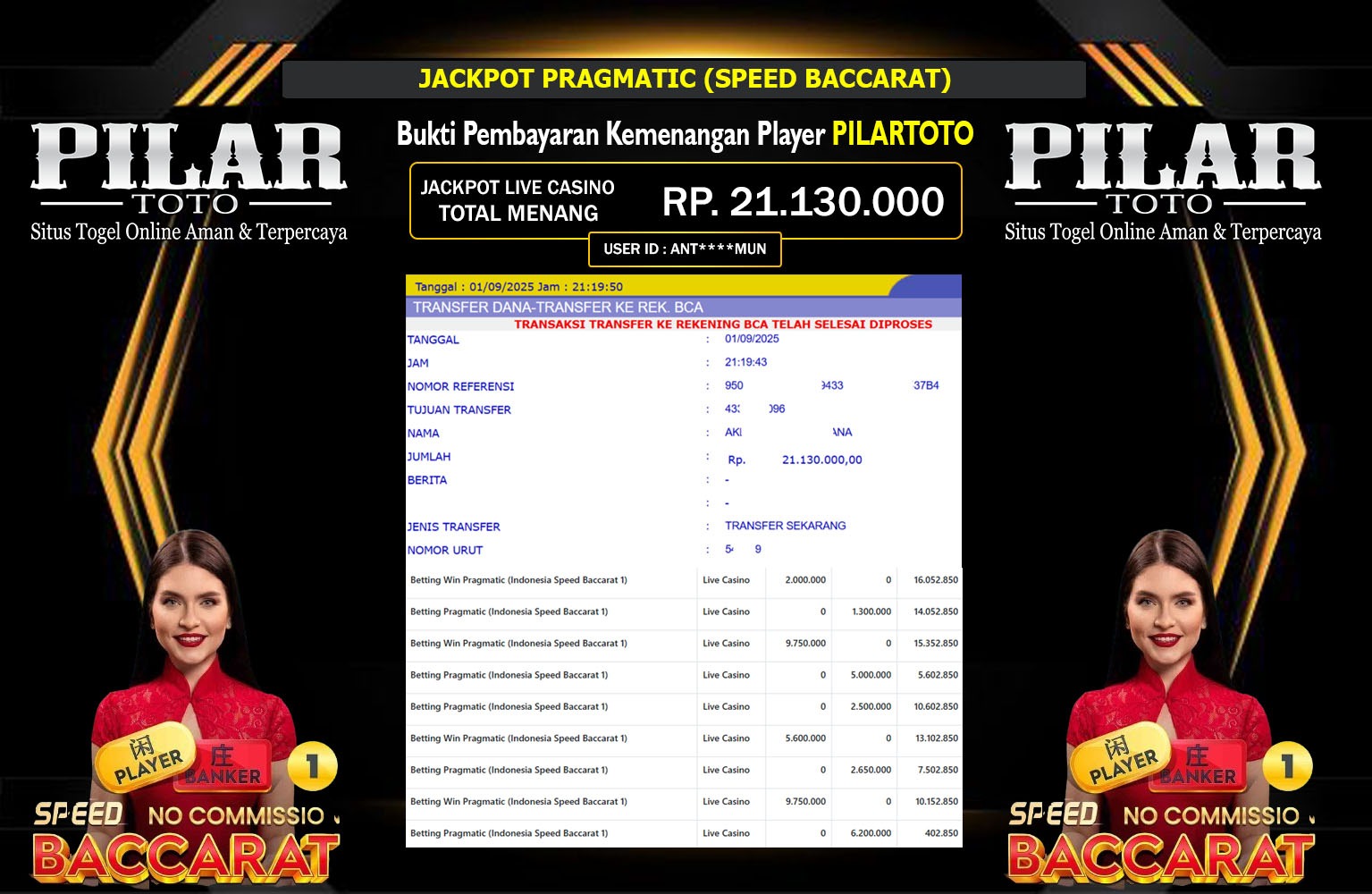 PILARTOTO JACKPOT PRAGMATIC (SPEED BACCARAT) Rp.21.130.000,- LUNAS