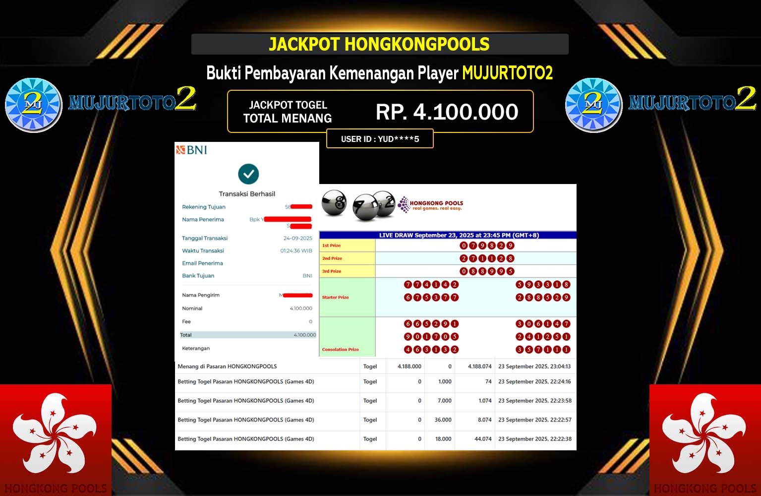 MUJURTOTO2 JACKPOT PASARAN TOGEL (HONGKONG POOLS) Rp.4.100.000,- LUNAS