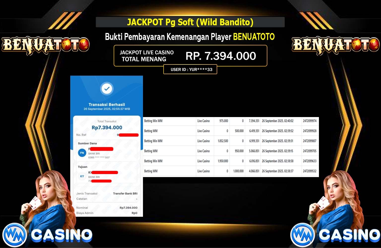 BENUATOTO JACKPOT PG SOFT (WILD BANDITO) Rp.7.394.000,- LUNAS