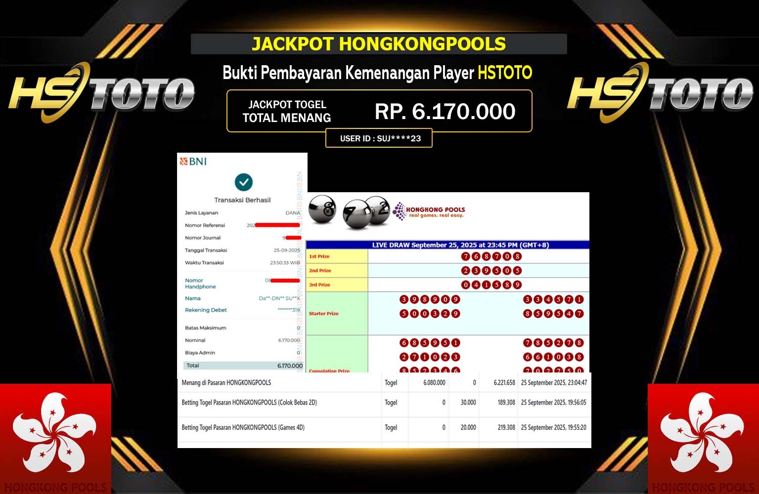 HSTOTO JACKPOT LINE TOGEL (HONGKONG POOLS) Rp.6.170.000,- LUNAS