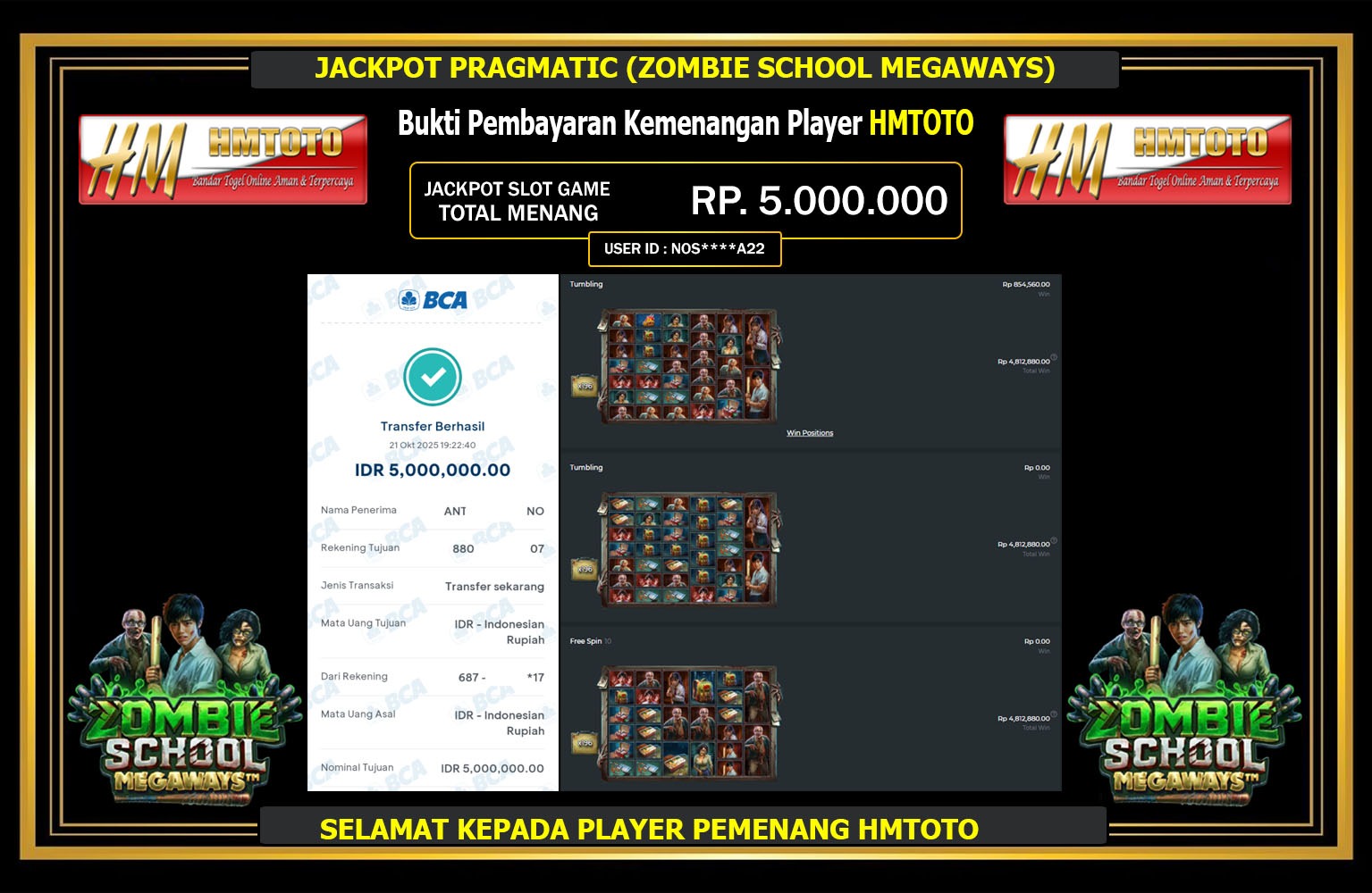 HMTOTO JACKPOT PRAGMATIC (ZOMBIE SCHOOL MEGAWAYS) Rp.5.000.000,- LUNAS