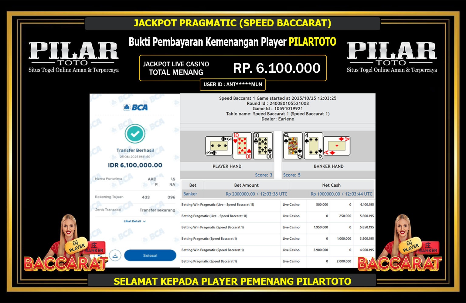 PILARTOTO JACKPOT PRAGMATIC (SPEED BACCARAT) Rp.6.100.000,- LUNAS